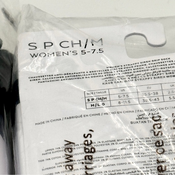 NWT Alo Strappy Siren Grip Socks Black Ballet Barre Pilates Brand New ONE PAIR - Picture 14 of 16